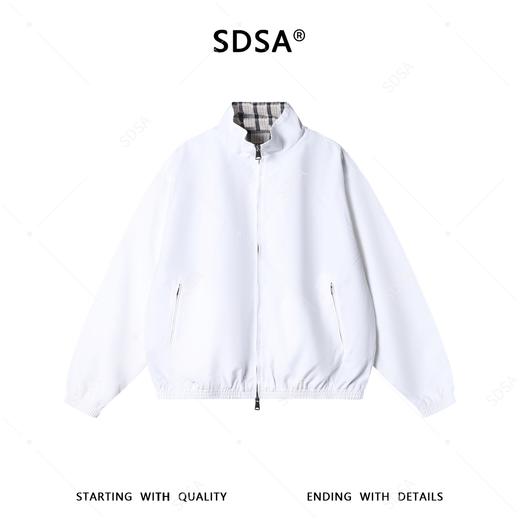 SDSA男士春夏新款痞帅男装设计师百搭纯色拉链立领夹克外套时尚 商品图0
