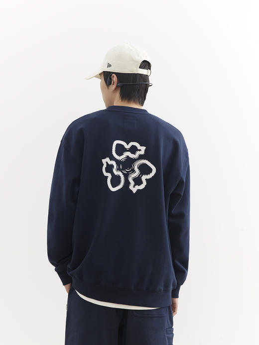 吃茶去chichaqu26春夏经典宽松休闲印花全棉圆领卫衣复古山系百搭 商品图0