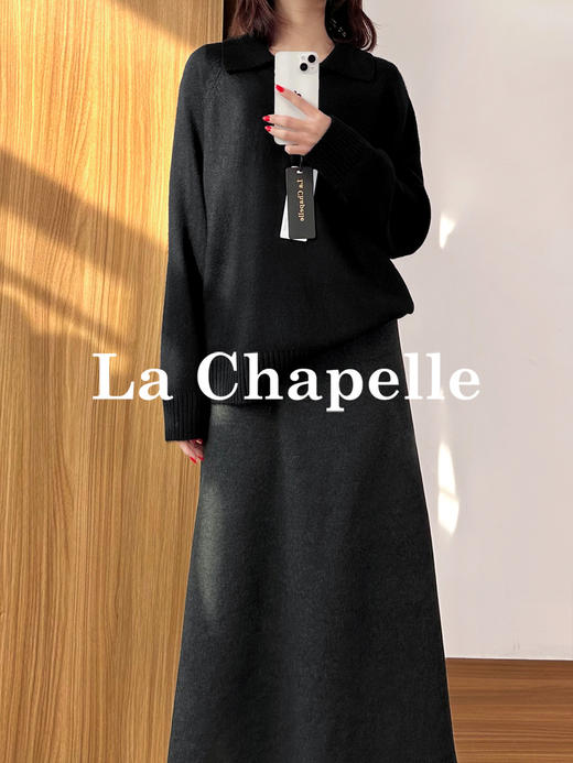 专柜实拍【绵羊毛/柔软亲肤】拉夏贝尔/La Chapelle法式高级感翻领半拉链针织衫松弛慵懒感套头毛衣 商品图7