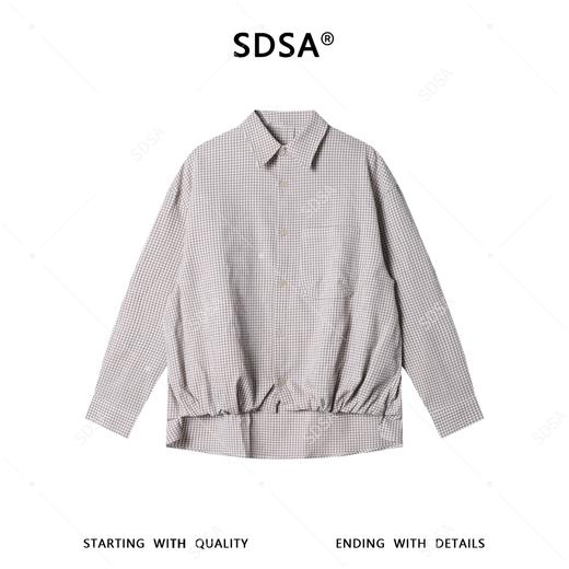SDSA男装2026新款高贵轻奢潮牌时尚格子前短后长设计长袖衬衫百搭 商品图0