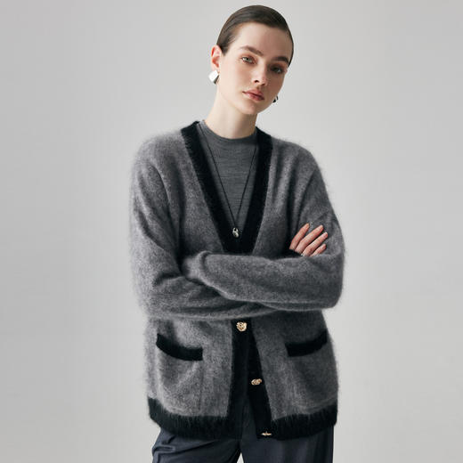 【咕咕同款】PALUOPO/PLV领女开衫ET2F8106R/约重325g帕罗 商品图7