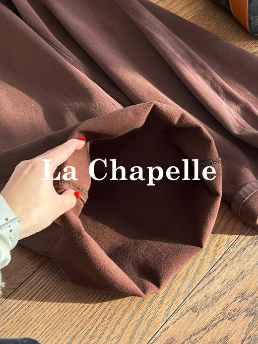 专柜实拍【磨毛阔腿裤】拉夏贝尔/La Chapelle全棉立体有型显瘦高腰卷边直筒阔腿百搭牛仔裤 商品图9