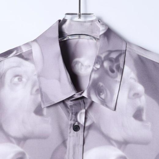 SDSA男装2026新款高贵轻奢美式百搭人物设计撞色长袖衬衫百搭衬衣 商品图1