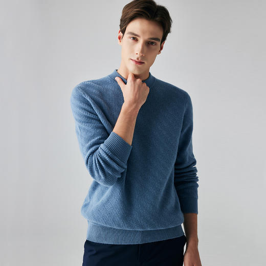 PALUOPO/PL 100%山羊绒 半高领男衫/ET2F8131R/约重300g帕罗 商品图6
