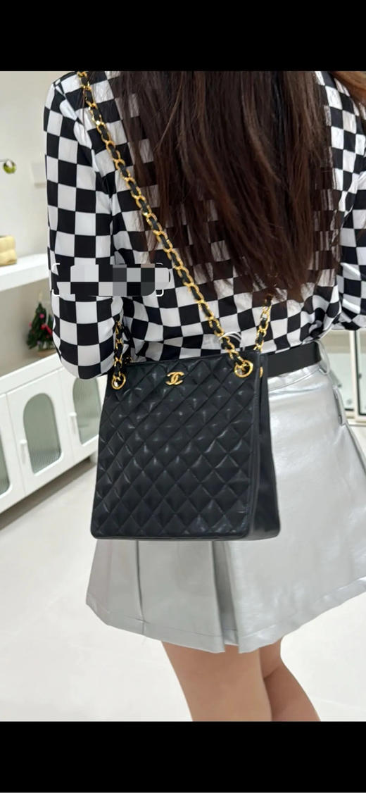 chanel 中古 黑金 羊皮 单肩包 商品图2