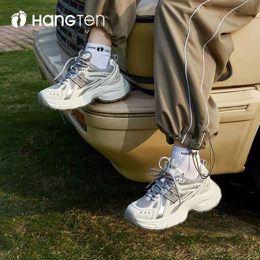 HANGTEN欢腾2026春季新款女士百搭时尚休闲厚底增高老爹鞋W5279902DD 商品图0