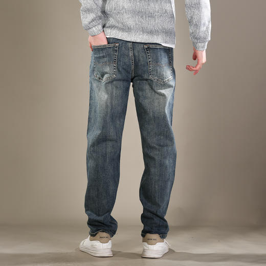 DRONKOO 2026 正常腰表袋斜贴标中厚牛仔长裤 商品图4