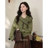 鹿向南「温柔冬时」设计感大翻领慵懒复古绿色毛衣女秋冬针织上衣 商品缩略图2