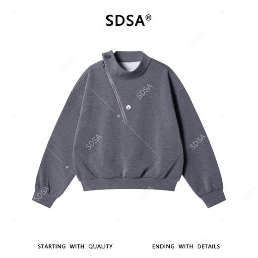 WY733SDSA男士春夏新款痞帅男装韩版潮牌纯色斜拉链立领卫衣百搭宽松 商品图2