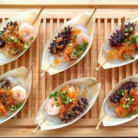 （50只）一帆风顺一次性餐具 创意木皮船打包盒寿司冷菜点心刺身碟小船