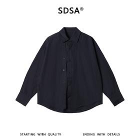 SDSA男士春夏新款痞帅男装老钱风肌理纹假两件衬衫百搭时尚衬衣