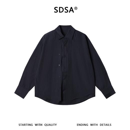SDSA男士春夏新款痞帅男装老钱风肌理纹假两件衬衫百搭时尚衬衣 商品图0