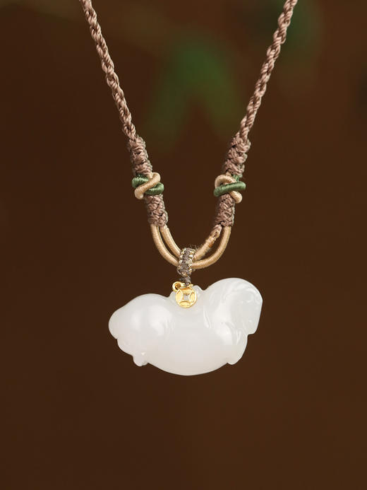 本命年新中式和田玉生肖马吊坠 马上有钱玉坠 商品图4