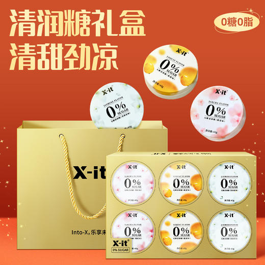 【春节不打烊】礼盒装X-it 双效清润糖 0蔗糖添加 枇杷护嗓薄荷糖清新口气清凉硬糖 商品图1