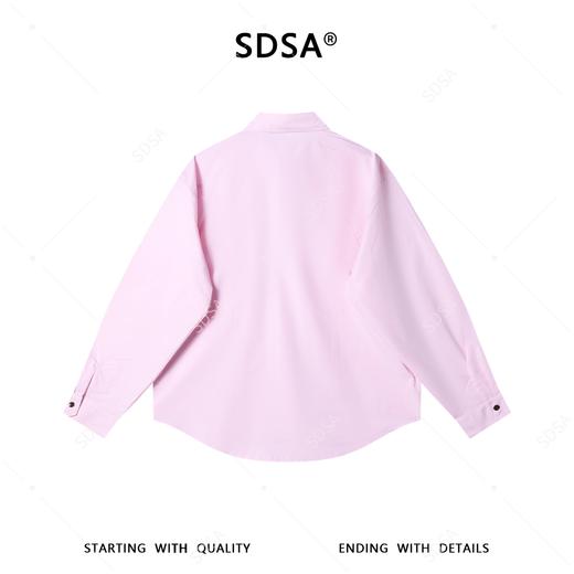SDSA男士春夏新款痞帅男装韩版简约设计纯色长袖衬衫百搭宽松衬衣 商品图5