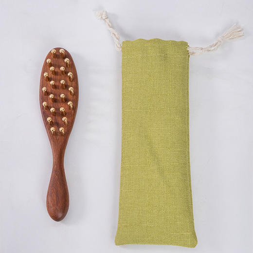 兰序金丝檀黄铜按摩梳 全身可用 直排梳/叹号梳 送收纳袋 商品图9