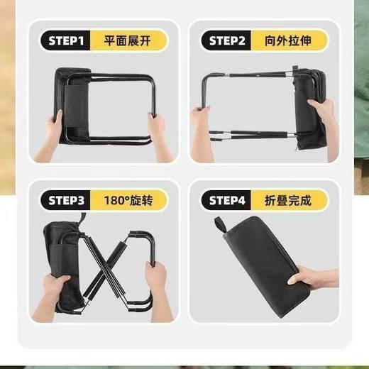 【春运无座神器❗️折叠便携牢固】便携户外露营折叠椅子多种功能板凳笔袋折叠迷你钓鱼凳小马扎。jc 商品图1