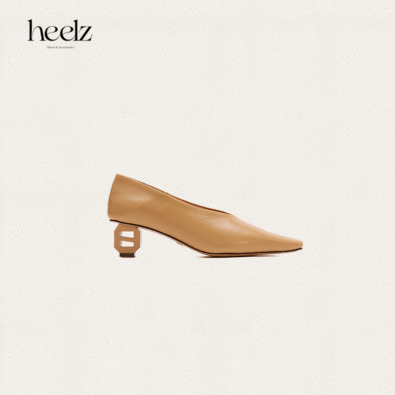 heelz设计师手工鞋履 ｜H灯笼跟羊皮鸭嘴奶奶鞋45mm