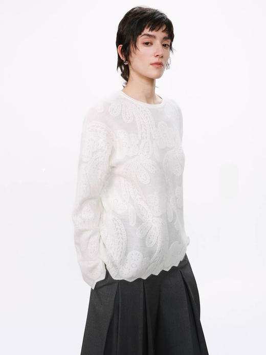 一路繁花重工提花毛衫进口织机独特浮雕提花 商品图0