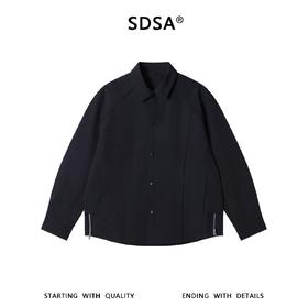 SDSA男士春夏新款痞帅男装复古设计感拼接按扣翻领夹克外套百搭