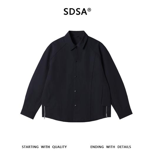 SDSA男士春夏新款痞帅男装复古设计感拼接按扣翻领夹克外套百搭 商品图0