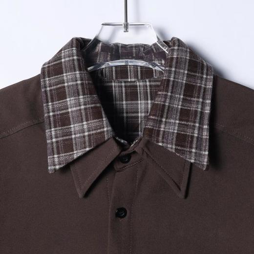 SDSA男士秋冬新款痞帅男装韩版时尚简约拼接格子领带衬衫百搭休闲 商品图1