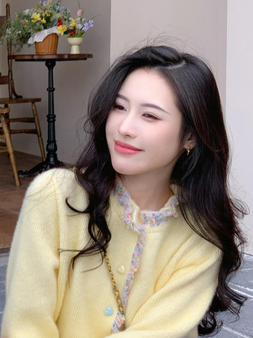 【百图lulu定制】【春光貂绒外套】五彩线点缀 爱心扣 貂绒纱线 针织外套 商品图12