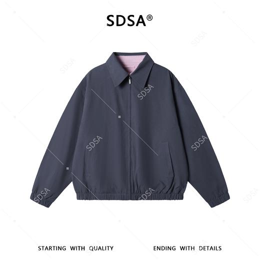 SDSA男士春夏新款痞帅男装老钱风商务百搭拉链翻领夹克外套宽松 商品图1
