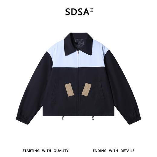 36003SDSA男装2026新款高贵轻奢时尚撞色拼接拉链翻领夹克外套百搭简约 商品图1