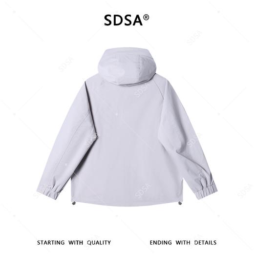 SDSA男士春夏新款痞帅男装简约时尚铆钉纯色立领连帽夹克外套百搭 商品图4