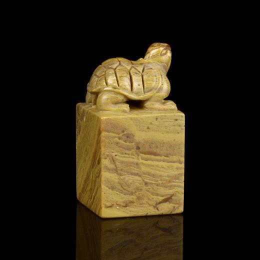 孤品17703 木纹石龟钮方章姓名章书画印章藏书印-2.5*2.5*4.8cm 商品图1