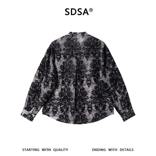 26CS15SDSA男装2026新款高贵轻奢时尚简约重工花卉立领衬衫百搭宽松衬衣 商品图5