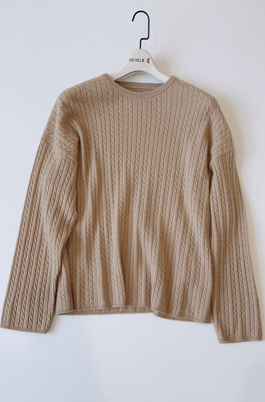 22-1新货直接秒杀 渠道货 小禾女士绞花圆领羊绒衫 商品图9