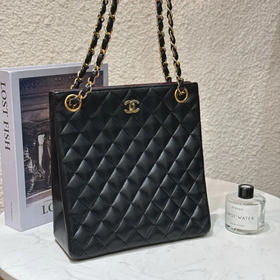 chanel 中古 黑金 羊皮 单肩包