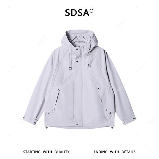 SDSA男士春夏新款痞帅男装简约时尚铆钉纯色立领连帽夹克外套百搭 商品图0