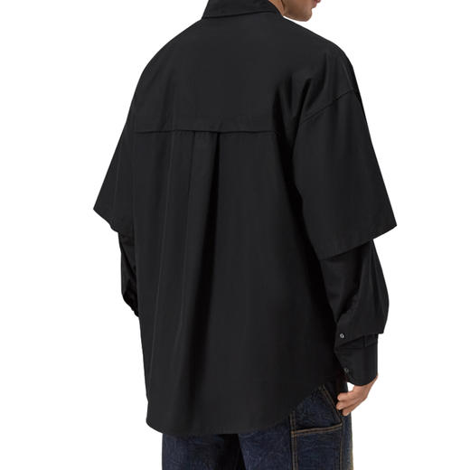 DSQUARED2 男士字母徽标印花棉质长袖衬衫 黑色 S74DM0947 S36275 900 商品图2