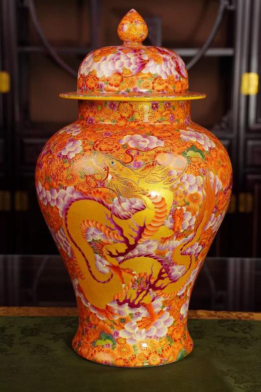 金丝珐琅祥云龙穿万花将军罐 商品图0