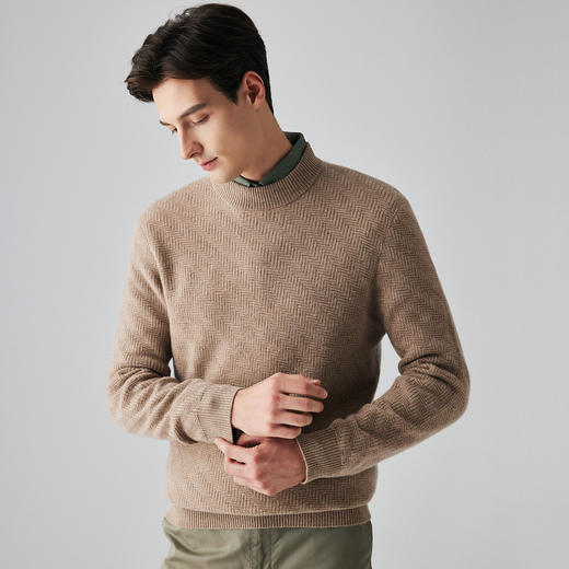 PALUOPO/PL 100%山羊绒 半高领男衫/ET2F8131R/约重300g帕罗 商品图2