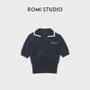 ROMI STUDIO“高智感”棉质撞色翻领修身短袖Polo上衣RWDSST1791 商品缩略图0