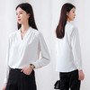 雪纺衬衫女新款高级感大码女装白色长袖上衣垂感通勤黑色女士衬衣 商品缩略图3