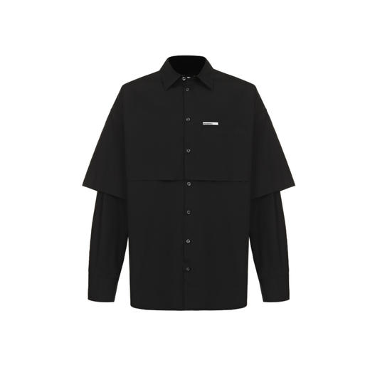 DSQUARED2 男士字母徽标印花棉质长袖衬衫 黑色 S74DM0947 S36275 900 商品图0