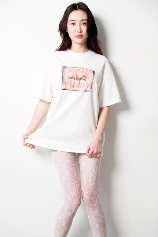 复古印花tee，胸口大徽标设计。港风宽松圆领情侣半袖t恤E013168 商品图10