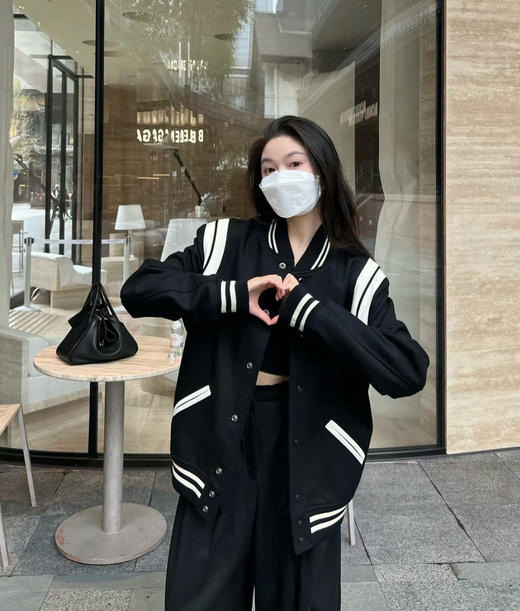 YS*原单Teddy撞色拼皮羊毛棒球服官网同步 商品图8