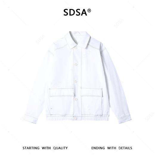 OAS2807SDSA男装2026新款高贵轻奢韩版百搭翻领明线撞色夹克外套宽松时尚 商品图1