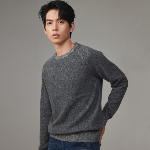 PALUOPO/PL 100%山羊绒圆领男衫ET23937R/约重330g帕罗 商品图1