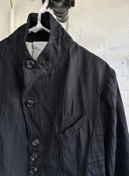 John Alexander Skelton 26SS 黑色英国条纹提花真丝诗人夹克 商品图2