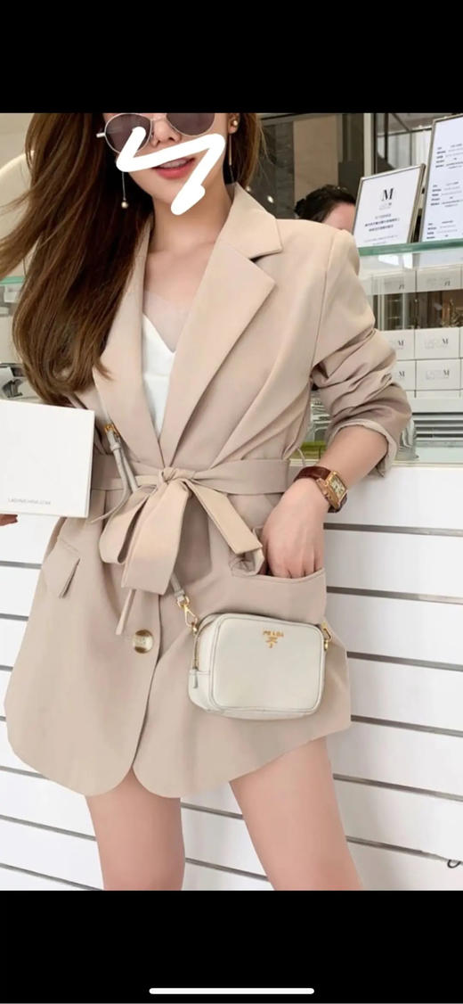 PRADA Saffiano mini 白色 十字纹牛皮 相机包 商品图2