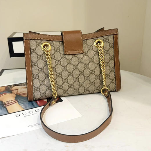 GUCCI Padlock 棕色 老花 小号 斜挎包 商品图1