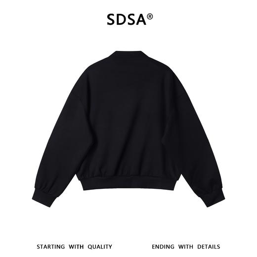 SDSA男士春夏新款痞帅男装韩版潮牌纯色斜拉链立领卫衣百搭宽松 商品图4
