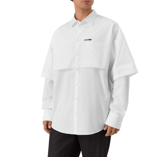 DSQUARED2 男士字母徽标印花棉质长袖衬衫 白色 S74DM0947 S36275 100 商品图1